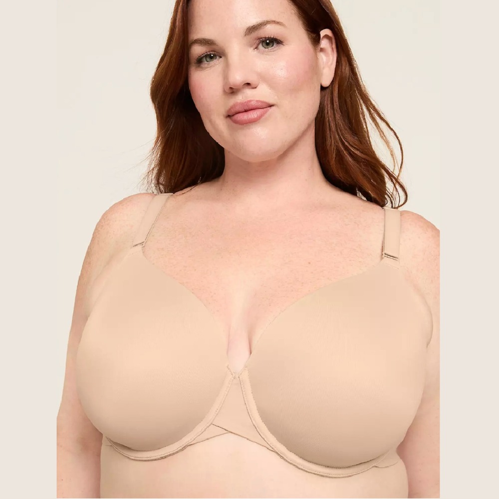 Lane Bryant Cacique Smooth Lightly‎ Lined Full Coverage Bra 46DDD Tan Beige NWT